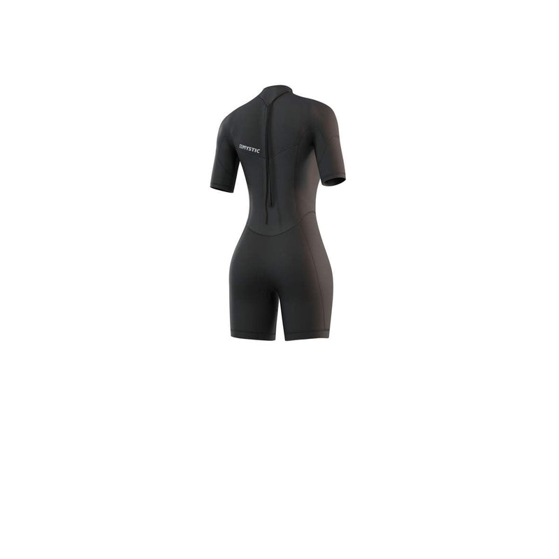 Mystic - Womens Brand 3/2mm Shorty Back Zip - Black - 2024 Mystic
