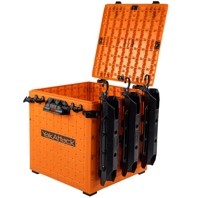 BlackPak Pro Kayak Fishing Crate - 13x13 - YakAttack Orange YakAttack