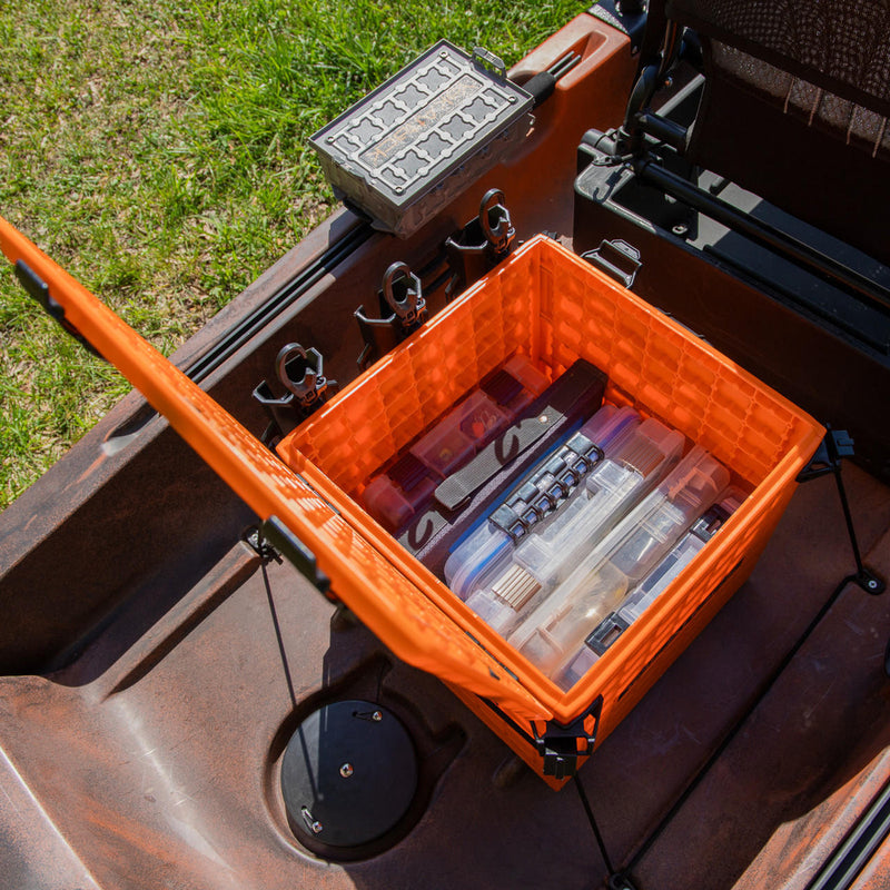 BlackPak Pro Kayak Fishing Crate - 13x13 - YakAttack Orange YakAttack