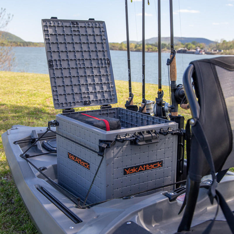 BlackPak Pro Kayak Fishing Crate - 13x16 - Battleship Grey YakAttack