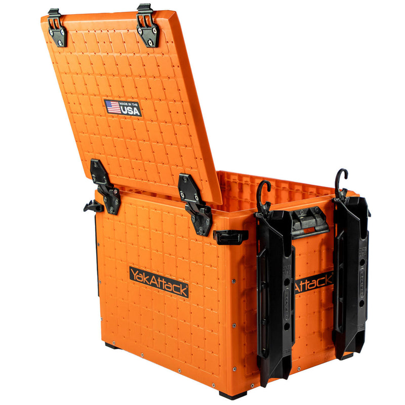 BlackPak Pro Kayak Fishing Crate - 13x16 - YakAttack Orange YakAttack