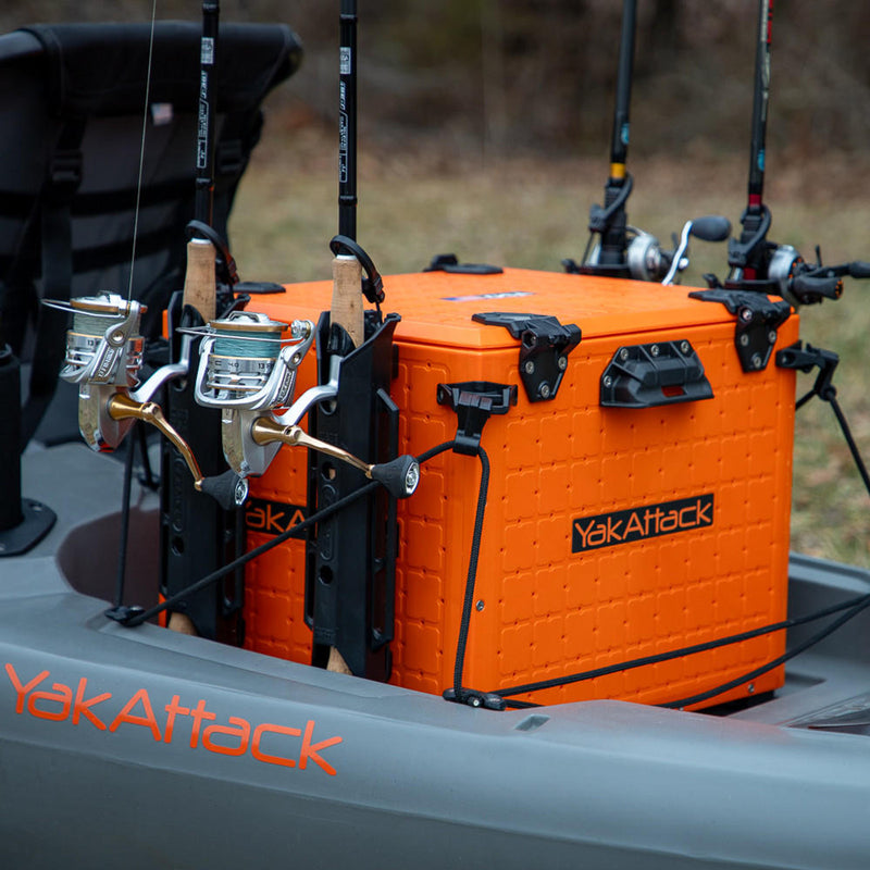 BlackPak Pro Kayak Fishing Crate - 13x16 - YakAttack Orange YakAttack