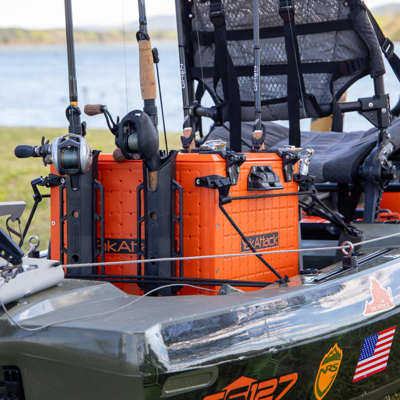 BlackPak Pro Kayak Fishing Crate - 13x16 - YakAttack Orange YakAttack