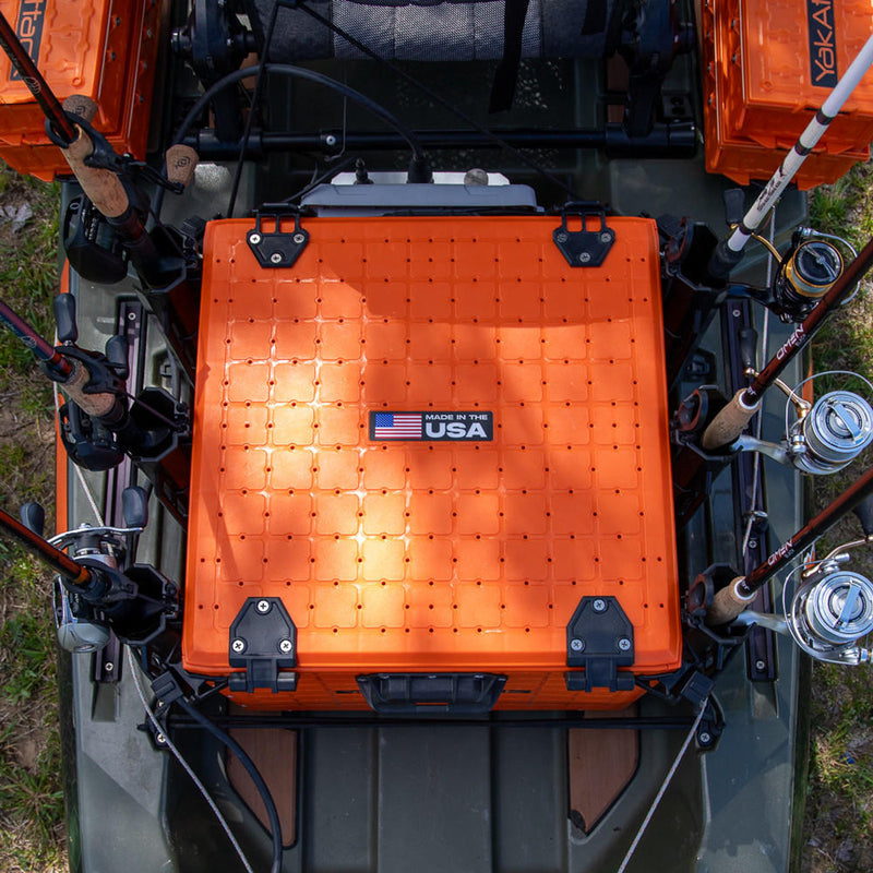 BlackPak Pro Kayak Fishing Crate - 16x16 - YakAttack Orange YakAttack