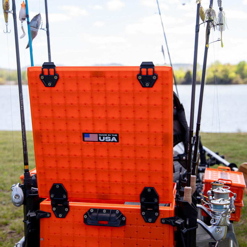 BlackPak Pro Kayak Fishing Crate - 16x16 - YakAttack Orange YakAttack