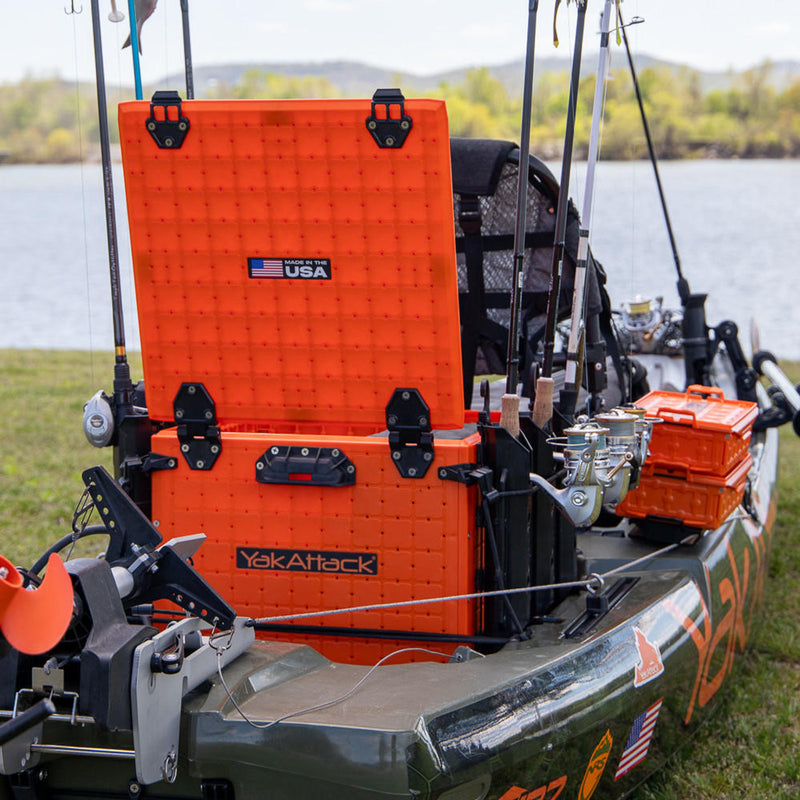 BlackPak Pro Kayak Fishing Crate - 16x16 - YakAttack Orange YakAttack