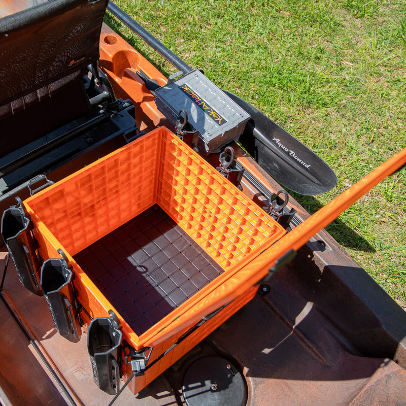 BlackPak Pro Kayak Fishing Crate - 16x16 - YakAttack Orange YakAttack