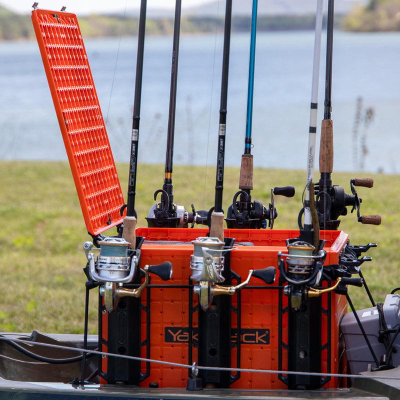 BlackPak Pro Kayak Fishing Crate - 16x16 - YakAttack Orange YakAttack