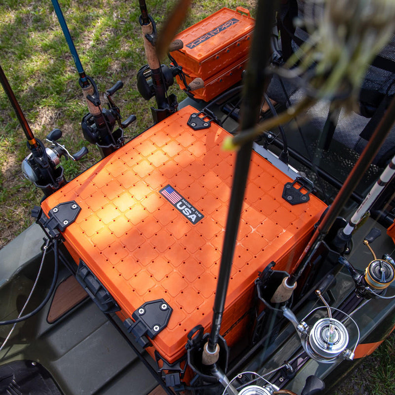 BlackPak Pro Kayak Fishing Crate - 16x16 - YakAttack Orange YakAttack