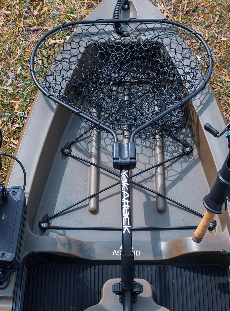 YakAttack, Leverage Landing Net, 20 X 21 hoop, 46 long, with  extension and foam for storing in rod holder