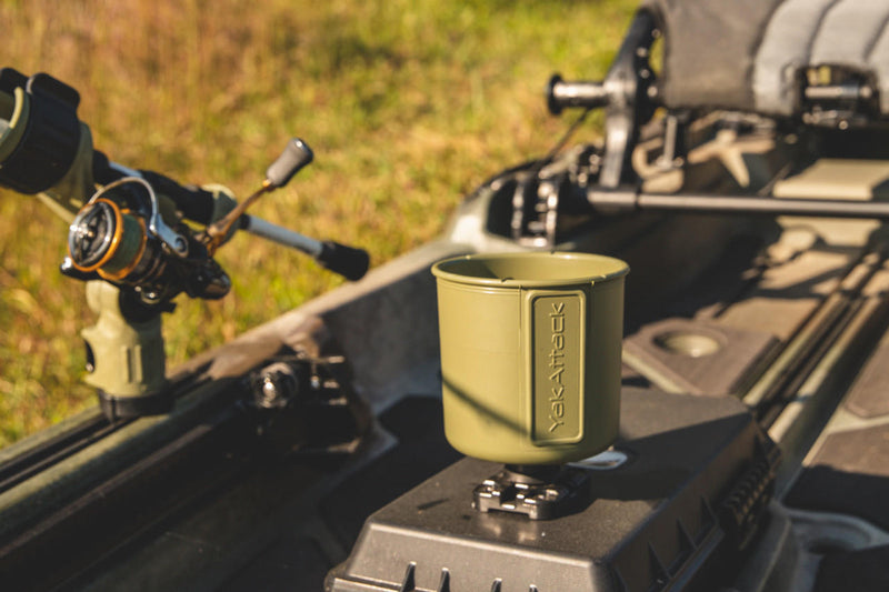 YakAttack - MultiMount Cup Holder - Olive Green | Paddle Outlet 3