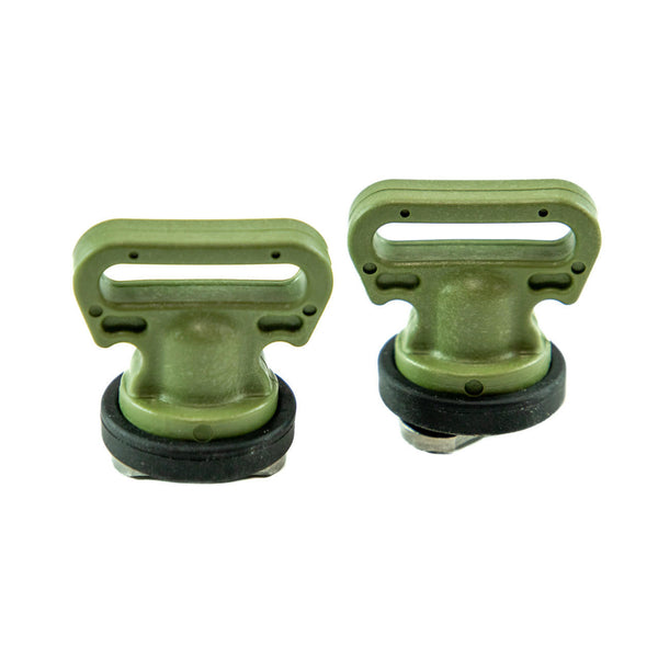 YakAttack - Vertical Tie Down - Track Mount - 2 pack - Olive Green | Paddle Outlet 5